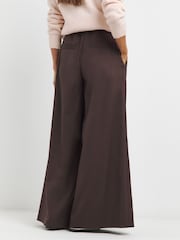 JD Williams Chocolate Ultimate Wide Leg Chocolate Trousers - Image 3 of 4