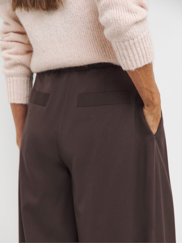 JD Williams Chocolate Ultimate Wide Leg Chocolate Trousers - Image 4 of 4