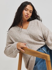 Simply Be Natural Cable Tunic jumper - Image 1 of 4