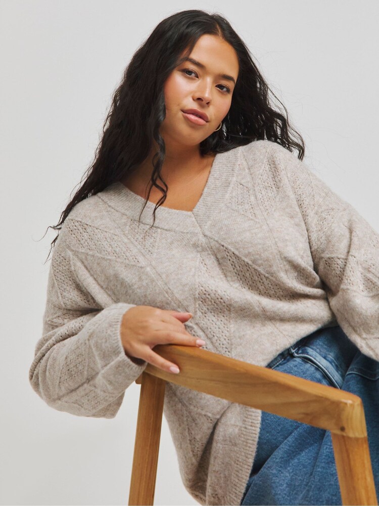 Simply Be Natural Cable Tunic jumper - Image 1 of 4