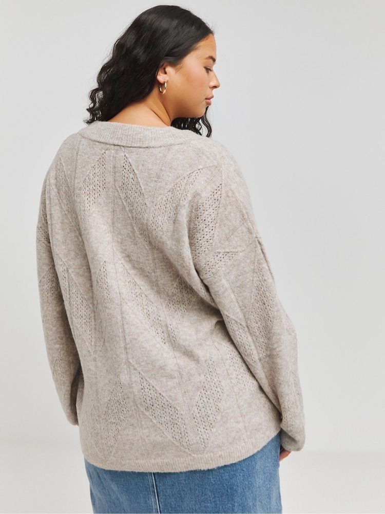 Simply Be Natural Cable Tunic jumper - Image 2 of 4