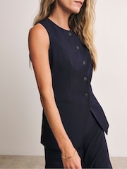 Anthology By JD Williams Blue Button Front Waistcoat - Image 1 of 4