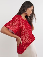 Rojo - JD Williams Sequin Angel Sleeve Top - Imagen 3 de 4