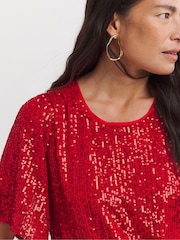 Rojo - JD Williams Sequin Angel Sleeve Top - Imagen 4 de 4