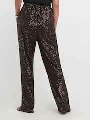 JD Williams Sequin Chocolate Slim Leg Trousers - Image 2 of 4