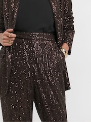JD Williams Sequin Chocolate Slim Leg Trousers - Image 4 of 4