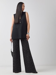 JD Williams Black Embellished Wide Leg Jeans - Image 5 of 5
