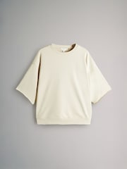 The Set Cream Short Sleeved Loopback Sweatshirt and Jogger Shorts Set - Image 2 of 5