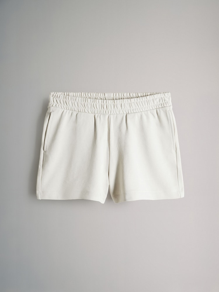 The Set Cream Short Sleeved Loopback Sweatshirt and Jogger Shorts Set - Image 3 of 5