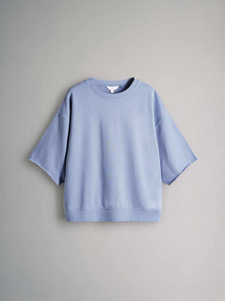 The Set Blue/Grey 2 Pack Short Sleeve Loopback Sweat Top - Image 8 of 11