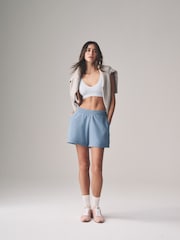 The Set Blue/Grey 2 Pack Soft Terry Relaxed Jogger Shorts - Image 1 of 10