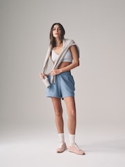 The Set Blue/Grey 2 Pack Soft Terry Relaxed Jogger Shorts - Image 3 of 10
