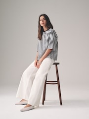 The Set Navy/White/Navy Stripe/Navy Spot 4 Pack Heavy Weight Relaxed T-Shirts - Image 1 of 17