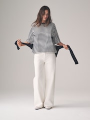 The Set Navy/White/Navy Stripe/Navy Spot 4 Pack Heavy Weight Relaxed T-Shirts - Image 10 of 17