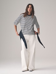 The Set Navy/White/Navy Stripe/Navy Spot 4 Pack Heavy Weight Relaxed T-Shirts - Image 11 of 17