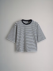 The Set Navy/White/Navy Stripe/Navy Spot 4 Pack Heavy Weight Relaxed T-Shirts - Image 12 of 17