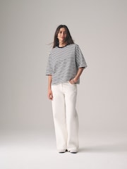 The Set Navy/White/Navy Stripe/Navy Spot 4 Pack Heavy Weight Relaxed T-Shirts - Image 3 of 17
