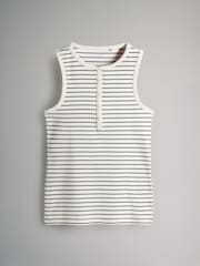 The Set Pink/Black/Cream/Stripe Ribbed Henley Vests 4 Pack - Image 12 of 15