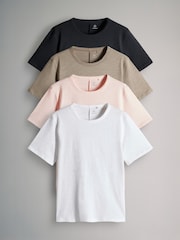 The Set Slub 100% Cotton T-Shirts 4 Pack - Imagen 1 de 9