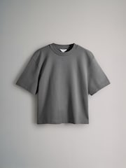 The Set Blue/CharcoalGrey/Grey Marl 3 Pack Soft Terry Relaxed 100% Cotton T-Shirts - Image 2 of 6