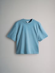 The Set Blue/CharcoalGrey/Grey Marl 3 Pack Soft Terry Relaxed 100% Cotton T-Shirts - Image 3 of 6