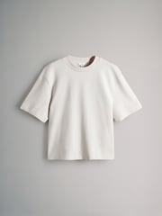 The Set Blue/CharcoalGrey/Grey Marl 3 Pack Soft Terry Relaxed 100% Cotton T-Shirts - Image 4 of 6