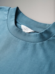 The Set Blue/CharcoalGrey/Grey Marl 3 Pack Soft Terry Relaxed 100% Cotton T-Shirts - Image 5 of 6