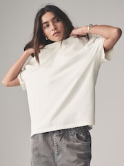 The Set Black/White/Nude 3 Pack Soft Terry Relaxed 100% Cotton T-Shirts - Image 5 of 12