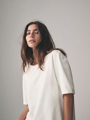The Set Black/White/Nude 3 Pack Soft Terry Relaxed 100% Cotton T-Shirts - Image 6 of 12