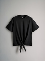 The Set Black/White/Black and White Stripe 3 Pack Tie Front 100% Cotton T-Shirts - Image 2 of 6