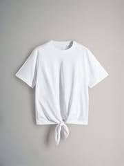 The Set Black/White/Black and White Stripe 3 Pack Tie Front 100% Cotton T-Shirts - Image 4 of 6