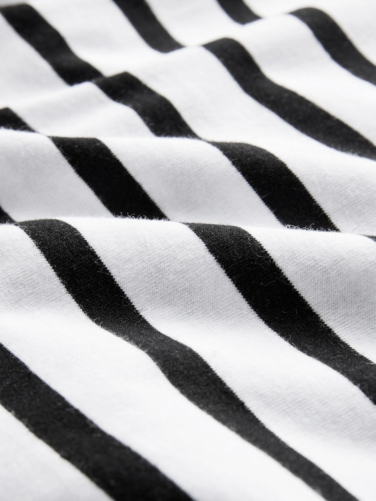 The Set Black/White/Black and White Stripe 3 Pack Tie Front 100% Cotton T-Shirts - Image 6 of 6