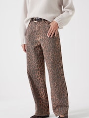 Hush Animal Print Leopard Print Wide Leg Jeans - Image 2 of 5
