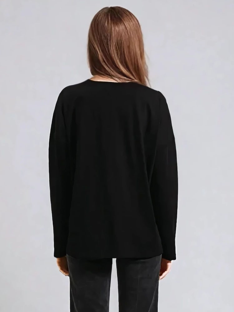 Religion Long Sleeve Flush 100% Cotton T-Shirt with Floret Roses Religion Artwork - Image 4 of 6