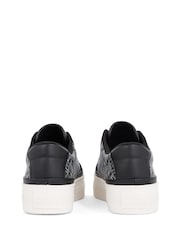 Tommy Hilfiger Black Vulcanised Leather Monogram Trainers - Image 4 of 5