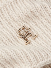 Tommy Hilfiger White Pom Pom Beanie With Cashmere - Image 3 of 3