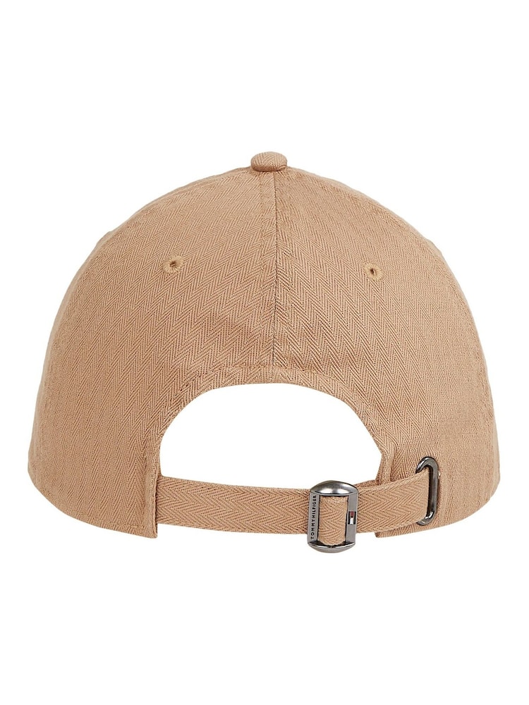 Tommy Hilfiger Natural 100% Cotton Herringbone 6 Panel Cap - Image 2 of 3 Tommy Hilfiger Natural 100% Cotton Herringbone 6 Panel Cap - Image 2 of 3