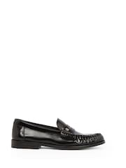 Tommy Hilfiger Black Leather Loafers - Image 2 of 6