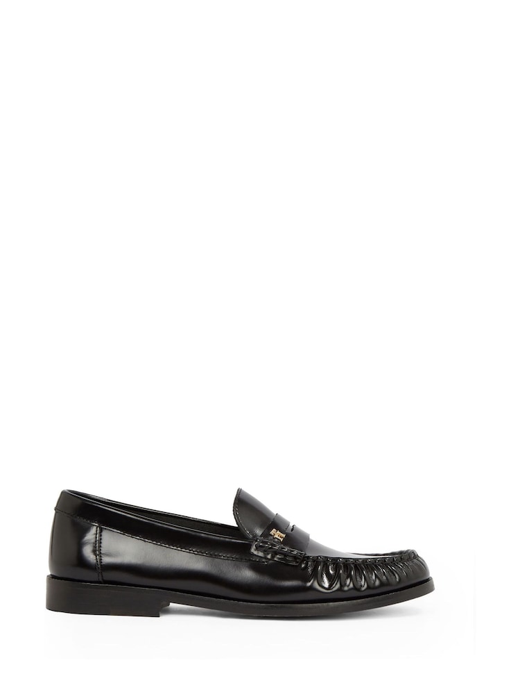 Tommy Hilfiger Black Leather Loafers - Image 2 of 6