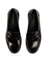 Tommy Hilfiger Black Leather Loafers - Image 6 of 6