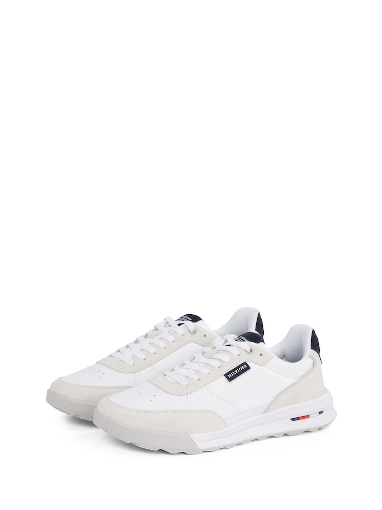 Tommy Hilfiger White Retro Leather Runner Trainers - Image 3 of 5