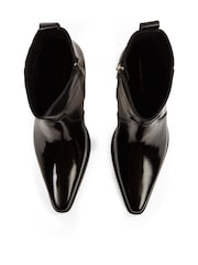 Tommy Hilfiger Black Leather Cowboy Boots - Image 3 of 6