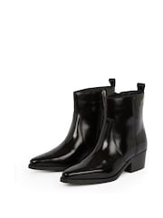 Tommy Hilfiger Black Leather Cowboy Boots - Image 5 of 6
