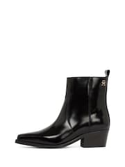 Tommy Hilfiger Black Leather Cowboy Boots - Image 6 of 6