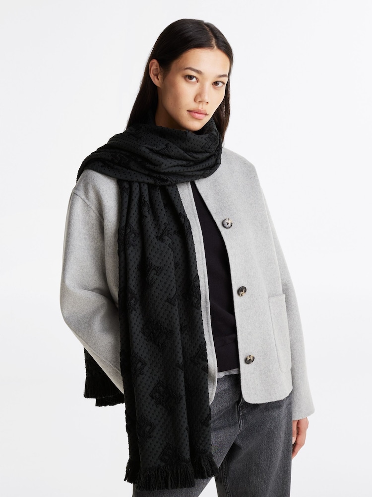 Tommy Hilfiger Black Chic Wool Scarf - Image 5 of 5