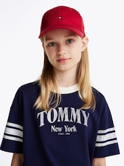 Tommy Hilfiger Blue 100% Cotton Varsity Colourblock T-Shirt - Image 4 of 7