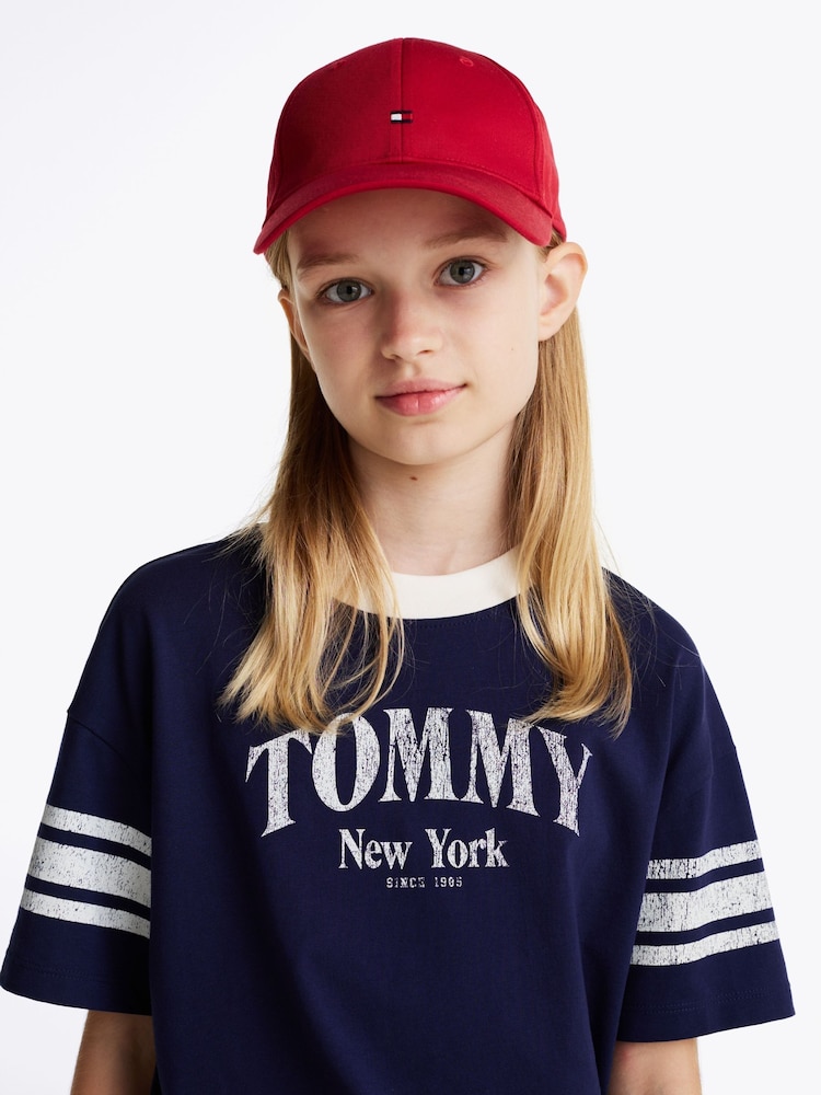 Tommy Hilfiger Blue 100% Cotton Varsity Colourblock T-Shirt - Image 4 of 7