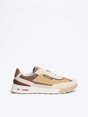 Tommy Hilfiger Cream Retro Runner Trainers - Image 1 of 6