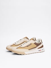 Tommy Hilfiger Cream Retro Runner Trainers - Image 3 of 6