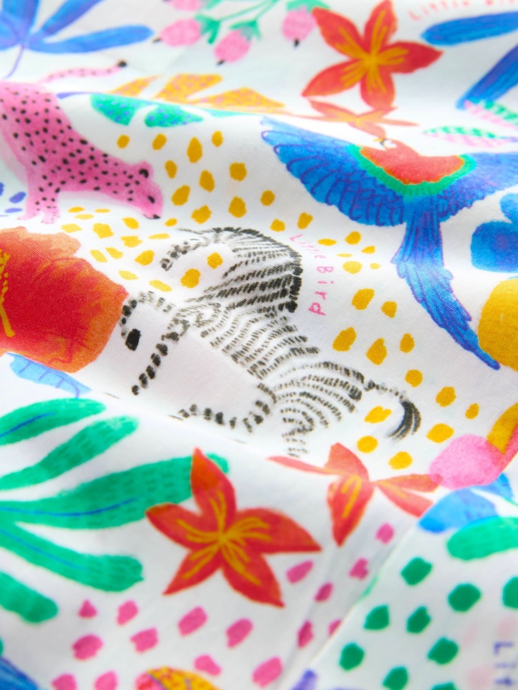 Little Bird by Jools Oliver White Adult Rainbow Safari 100% Cotton Shirt - Image 3 of 3